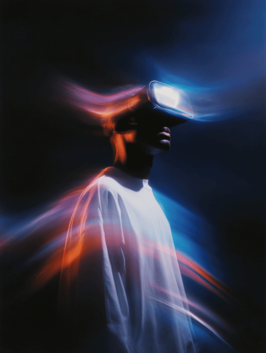 spatial image of a person wearing a vr headset